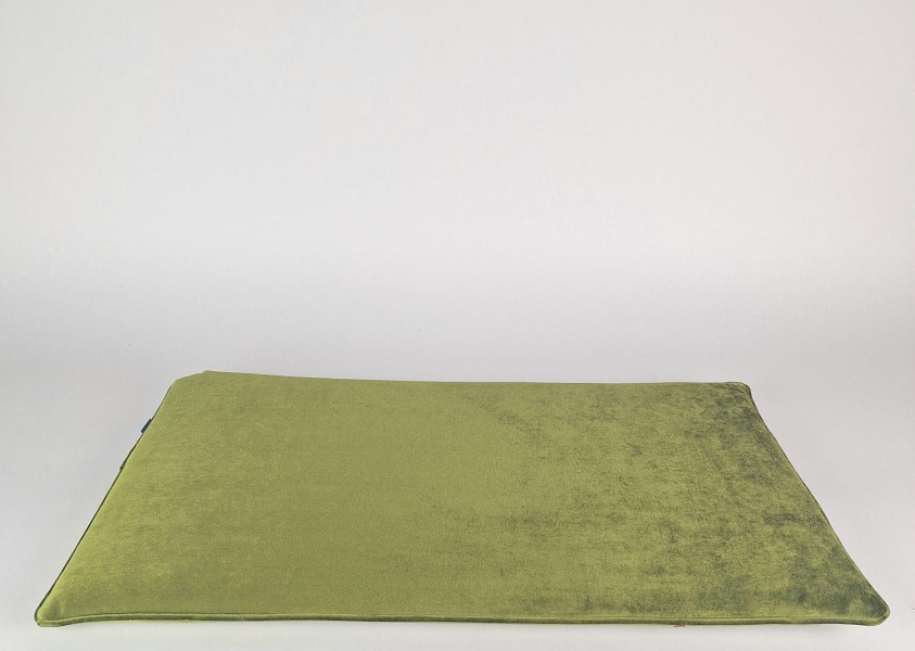 Zitkussen velours Moss Green enkelkoord 90x45 E-144