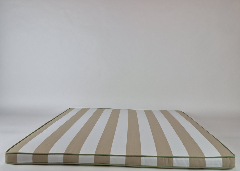 Zitkussen strak, Homie Stripes White-Beige, 100x100x5 cm met dubbelkoord VT-009