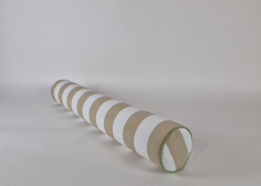 Rolkussen strak, Homie Stripes White-Beige, 100x diameter 15 cm met koord VT-002