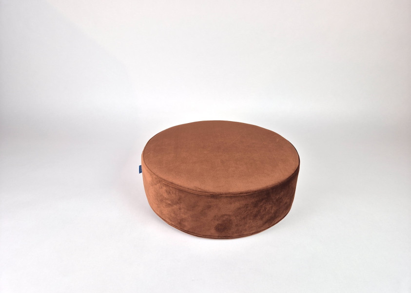 Rond zitkussen (poef), Velours Copper, dia: 51 x 15 cm dik R-027
