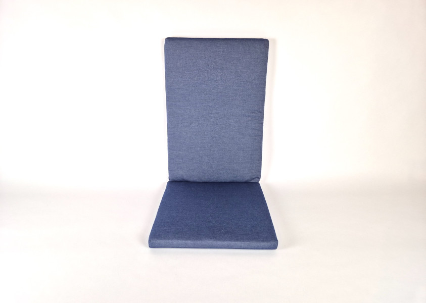 Ligbed kussen, Dralon Jeans, zitkussen 48x46x3 cm & rugkussens 48x70x3 cm, M-060