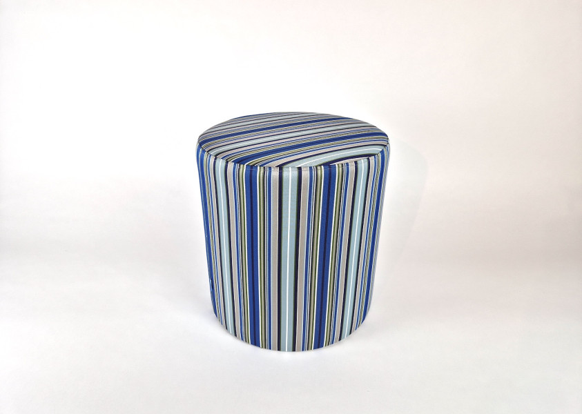 Poef Rond, Antique Blue, Ø 45 x 47 cm, R-072