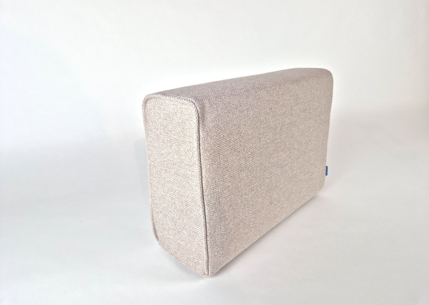 Rugkussens schuin, Gaia Beige, 78x37x14x17 cm. R-076