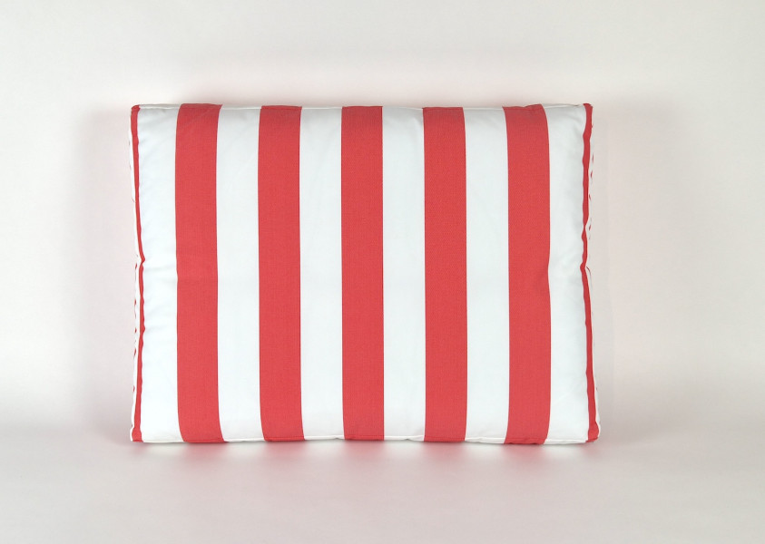 Rugkussen plof, Homie Stripes White-Red, 100x40 cm. R-093