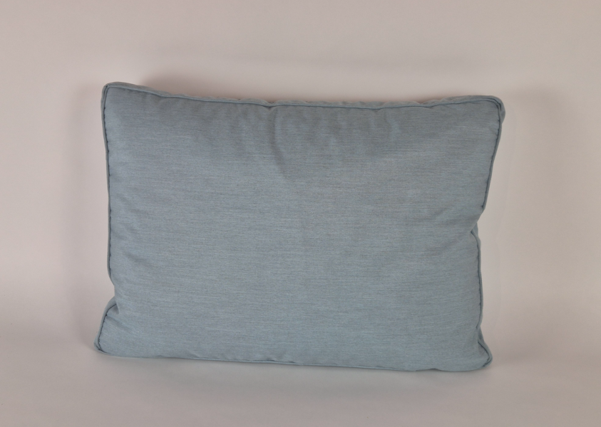 Plof rugkussen ,Sunbrella Solids Mineral Blue Chine ,70x50cm. R-123