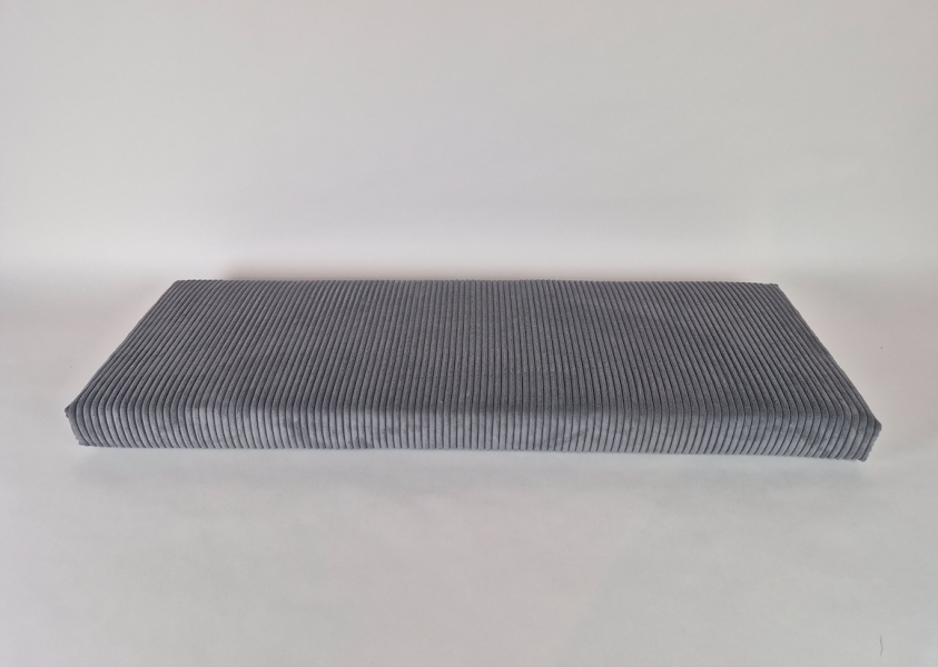 Zitkussen strak,120x40x8cm,Trend Rib Carbon cm R-134