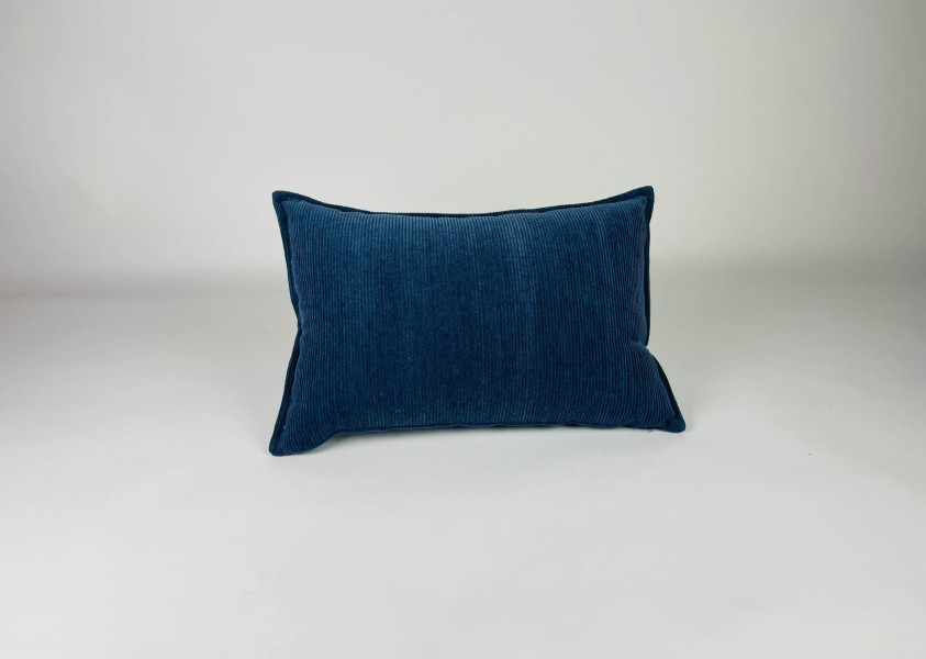 Sierkussen, Rib blauw, 61x41x14 cm. R-211